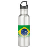 vlag van Brazilië met een halftooneffect Waterfles (Voorkant)