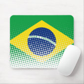 Vlag van Brazilië met halftoon-effect Muismat (Met muis)