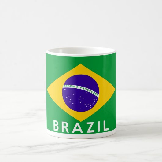 vlag van brazilië - naam koffiemok (Center)