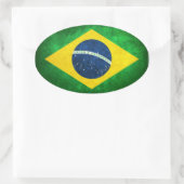 vlag van Brazilië Ovale Sticker (Tas)