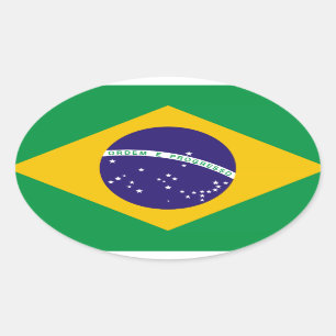 Vlag van Brazilië Ovale Sticker
