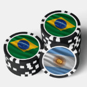 vlag van Brazilië Pokerchips (Opstapeling)