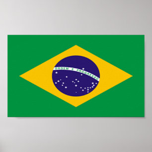 vlag van Brazilië Poster
