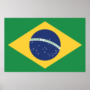 vlag van Brazilië Poster