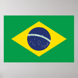 vlag van Brazilië Poster