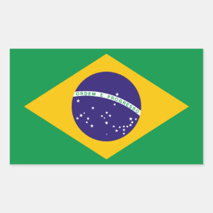 vlag van Brazilië Rechthoekige Sticker