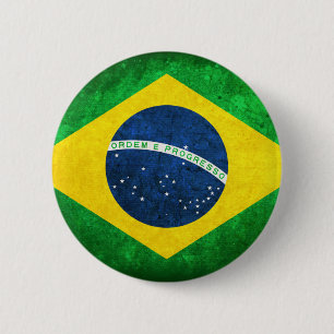 vlag van Brazilië Ronde Button 5,7 Cm