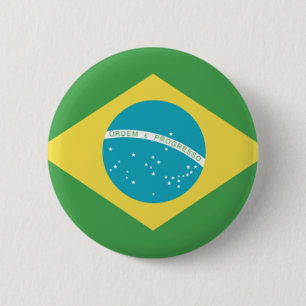 vlag van Brazilië Ronde Button 5,7 Cm