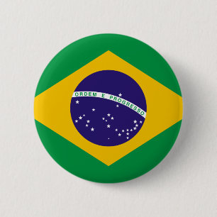 vlag van Brazilië Ronde Button 5,7 Cm