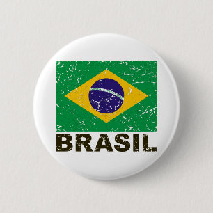 vlag van Brazilië Ronde Button 5,7 Cm