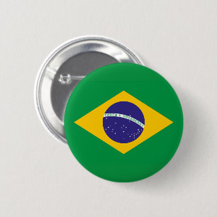 Vlag van Brazilië Ronde Button 5,7 Cm
