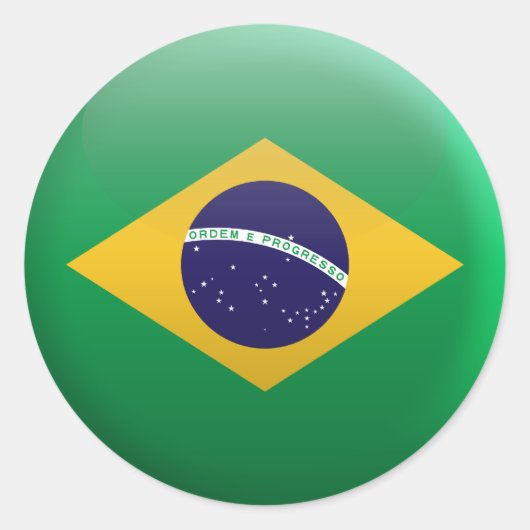vlag van Brazilië Ronde Sticker (Voorkant)