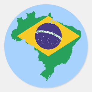 vlag van brazilië ronde sticker