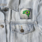 vlag van Brazilië Vierkante Button 5,1 Cm (In situ)