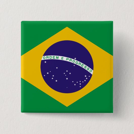 vlag van Brazilië Vierkante Button 5,1 Cm (Voorkant)