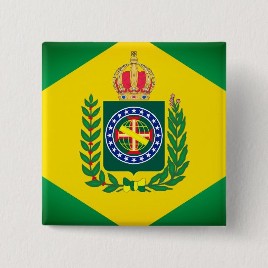 vlag van Brazilië Vierkante Button 5,1 Cm (Voorkant)