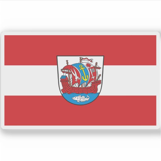 Vlag van Bremerhaven, Duitsland Sticker (Voorkant)