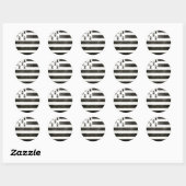 Vlag van Bretagne Vintage Ronde Sticker (Vel)