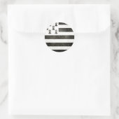 Vlag van Bretagne Vintage Ronde Sticker (Tas)