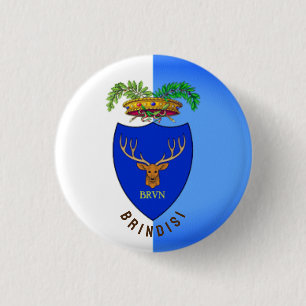 Vlag van Brindisi, Italië Ronde Button 3,2 Cm