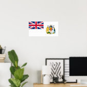 Vlag van Brits Antarctisch Territorium Poster (Thuiskantoor)