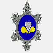 Vlag van Brussel, België Snowflake Pewter Christm Tin Sneeuwvlok Ornament (Links)