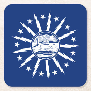 Vlag van Buffalo, New York Vierkante Kartonnen Onderzetter
