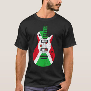 Vlag van Burundi Gitaar Vintage Muzikant T-shirt