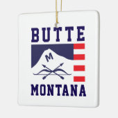 Vlag van Butte, Montana Keramisch Ornament (Links)