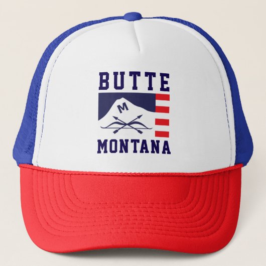 Vlag van Butte, Montana Trucker Pet (Voorkant)