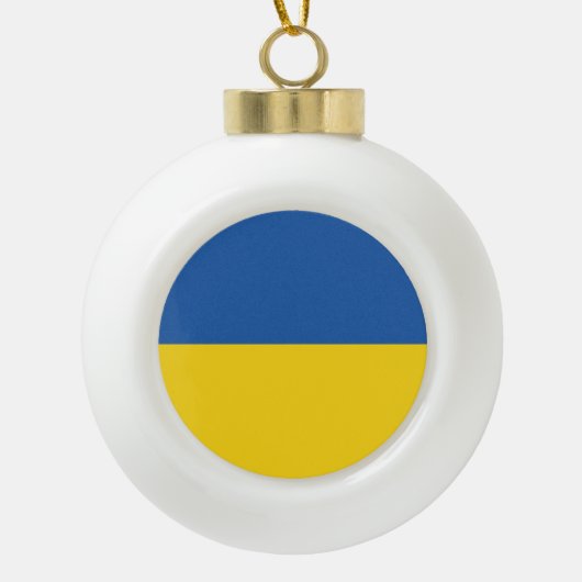 Vlag van Button Oekraïne Keramische Bal Ornament (Voorkant)