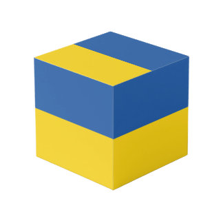 Vlag van Button Oekraïne Kubus