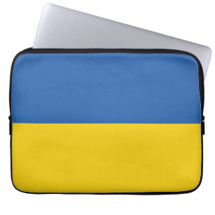 Vlag van Button Oekraïne Laptop Sleeve