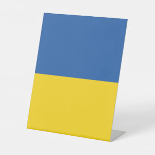 Vlag van Button Oekraïne Reclamebord Met Voetstuk