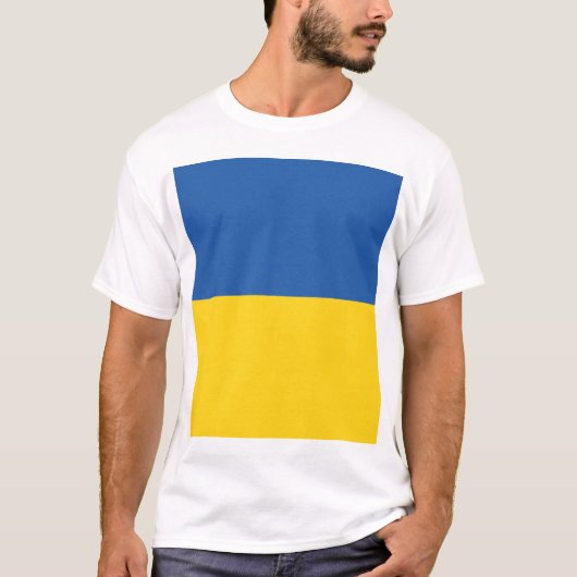 Vlag van Button Oekraïne T-shirt (Voorkant)