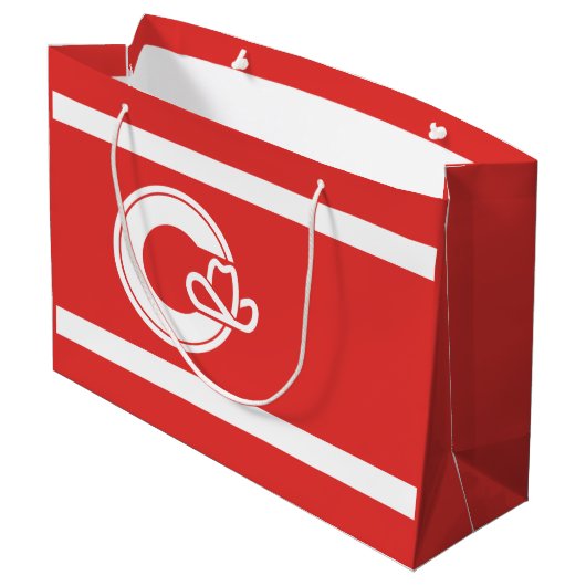 Vlag van Calgary, Alberta Large Gift Bag Groot Cadeauzakje (Achterkant Gekanteld)