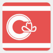 Vlag van Calgary, Alberta Vierkante Sticker (Voorkant)