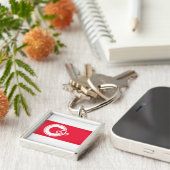 Vlag van Calgary, CANADA Sleutelhanger (Zijkant)