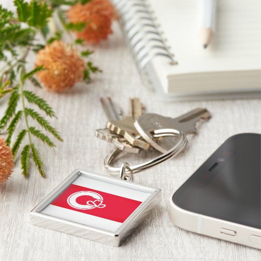 Vlag van Calgary, CANADA Sleutelhanger (Zijkant)