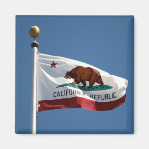 Vlag van Californië Blauwe lucht Foto Magneet