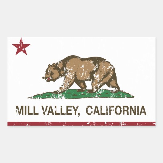 Vlag van Californië - Mill Valley Rechthoekige Sticker (Voorkant)