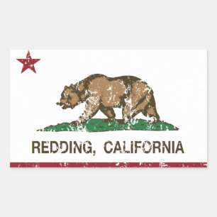 Vlag van Californië Redding Rechthoekige Sticker