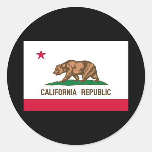 Vlag van Californië Ronde Sticker (Voorkant)
