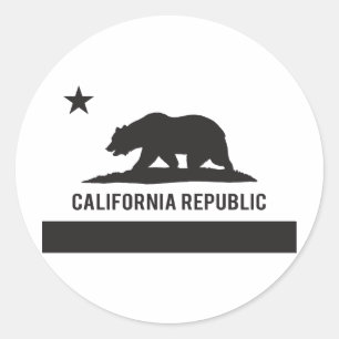Vlag van Californië - Zwart Ronde Sticker