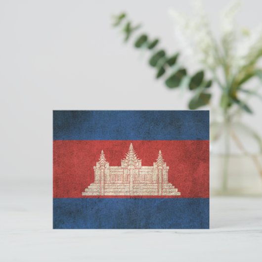 vlag van Cambodja Briefkaart (Staand voorkant)