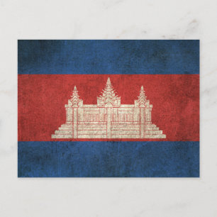 vlag van Cambodja Briefkaart