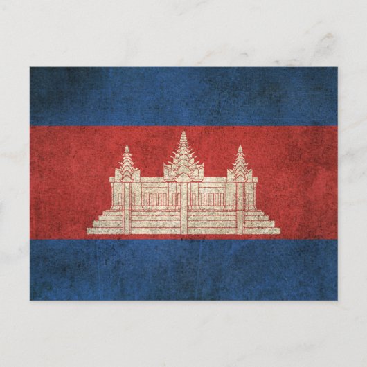 vlag van Cambodja Briefkaart (Voorkant)