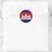 Vlag van Cambodja Ronde Sticker (Tas)