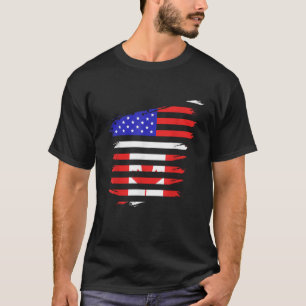 Vlag van Canada Amerika Vlag van de VS Canada T-shirt