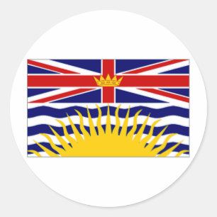 Vlag van Canada Brits-Columbia Ronde Sticker